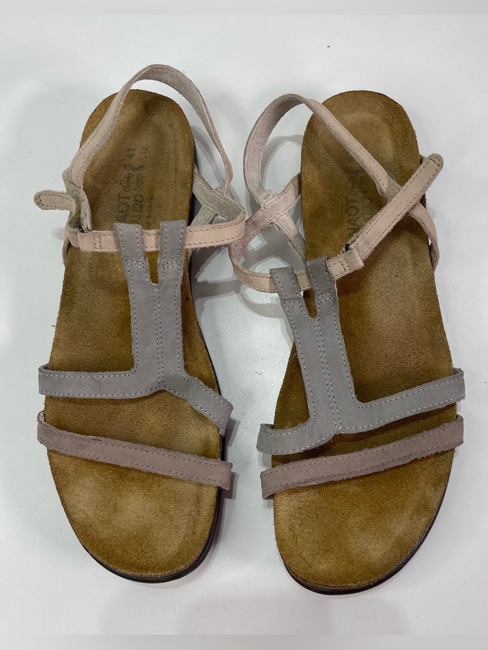 Naot Judith Stone Multi Strappy T Sandal Women's 10 (41) Earth Tones Leather